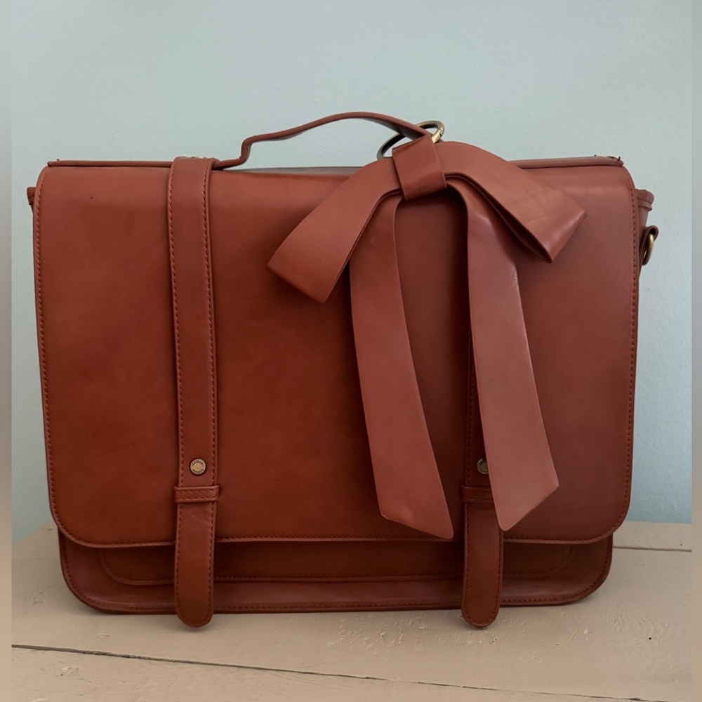 Ecosusi Backpack for Women Briefcase Messenger Bag - Tan